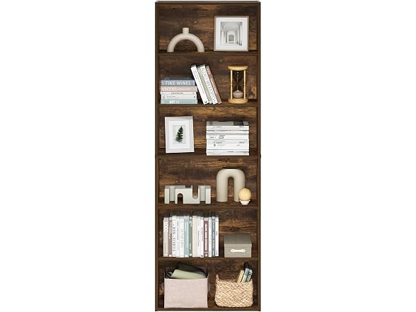 Furinno Jaya 6-Tier Bookcase Amber Pine