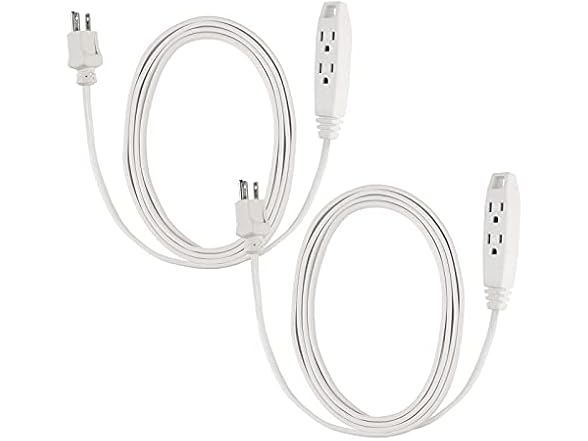 Clear Power 6ft 3 Outlet HD Flat Plug Ext Cord 14/3