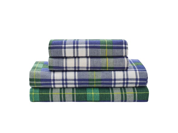 100% Turkish Cotton Plaid Flannel Sheet Set