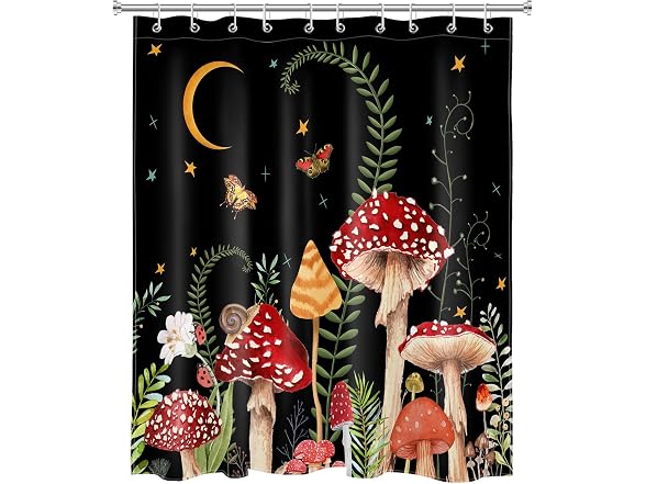 EOBTAIN Mushroom Shower Curtain Retro Mushrooms