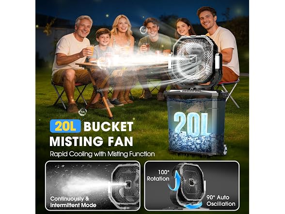 Ausic 5 Gal 12" Portable Misting Fan