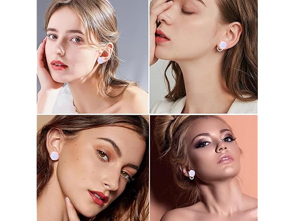 AGNURCADE 3D Rose Flower Earrings