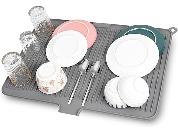 Dish Drying Mat Grey