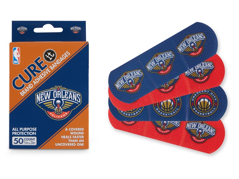 CURE IT  TRX-NBA-NOPEL 10-Pack / 500ct 500ct NBA Team Adhesive Bandages  New Orleans Pelicans