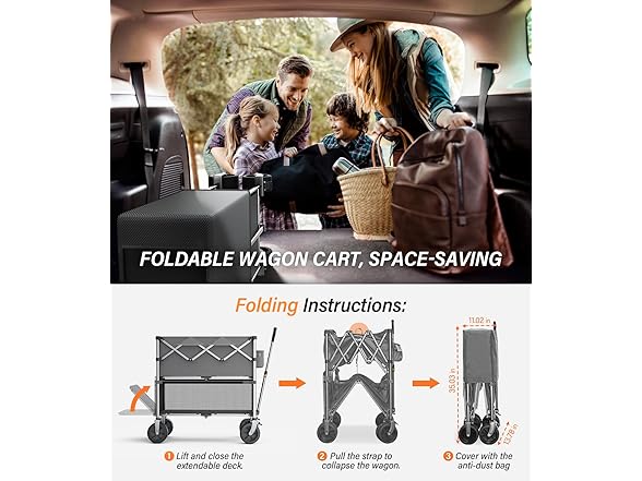 Collapsible Wagon Double Decker Grey