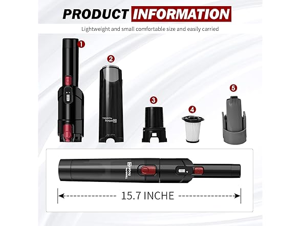 NICEBAY EV-H061 NICEBAY Cordless Handheld Vacuum, Hand