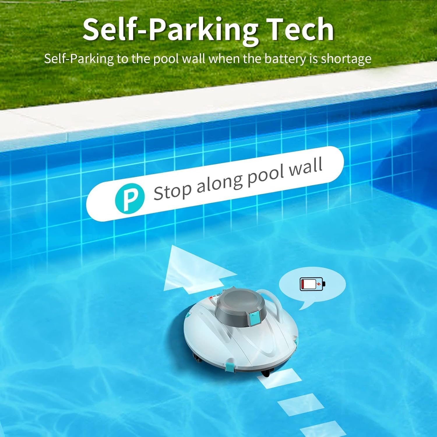 Moolan S1 Cordless Pool Vacuum Cleaner White - Gallery 11