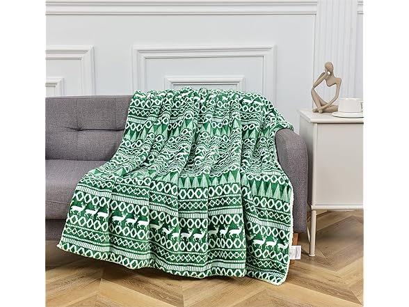 Elegant Comfort Reversible Plush Fleece Throw
