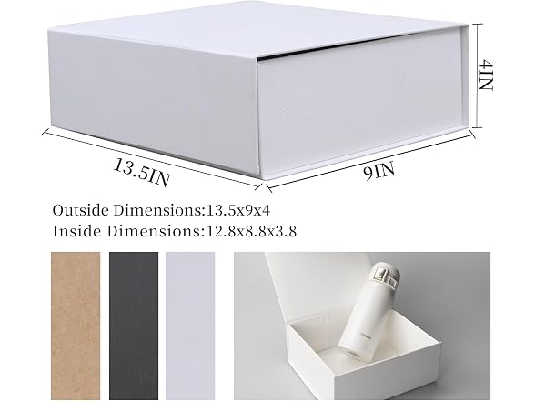 Rsgift White Gift Boxes Magnetic Closure