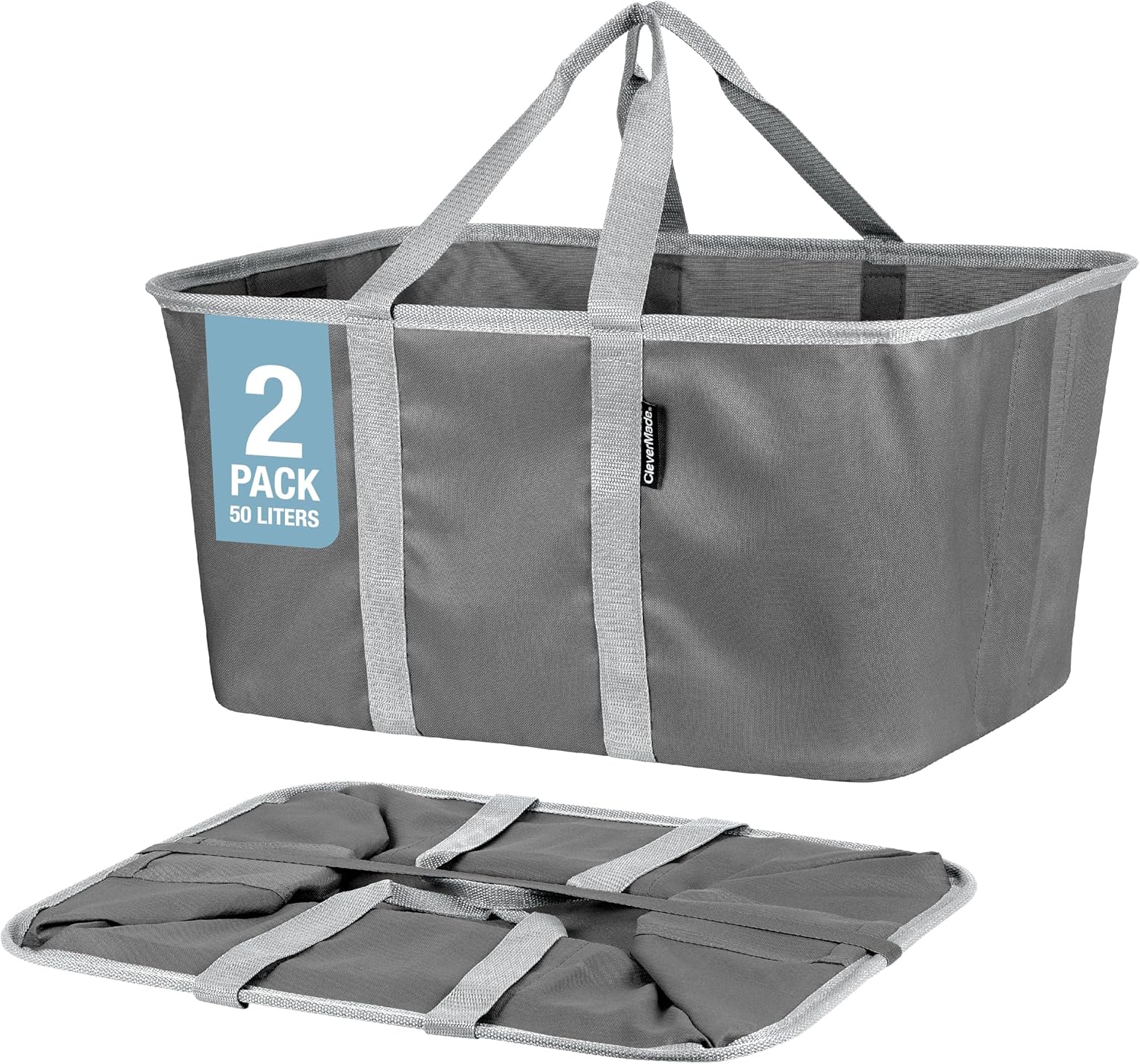 CleverMade Laundry Basket Totes 2PK 50L - Gallery 5