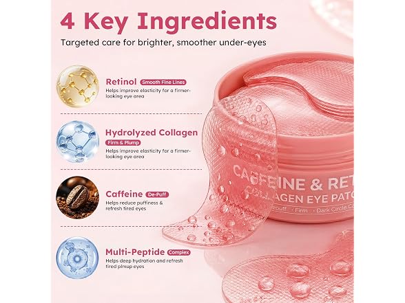 Ossjds Retinol Caffeine Eye Patches