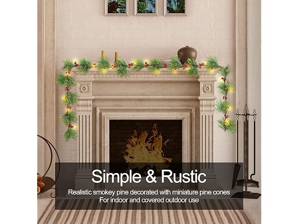 PROWREATH Christmas Smokey Pine Garland, - Gallery 3