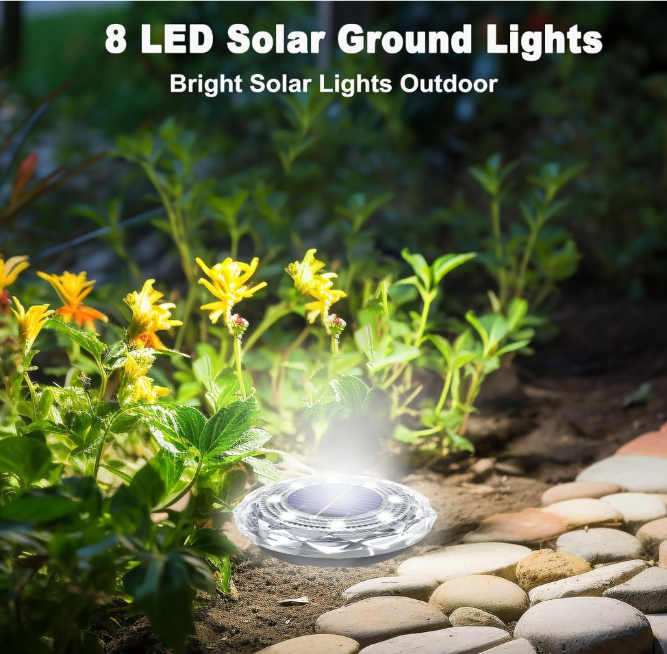 Hakol 12-Pk Solar Ground Light Outdoor Cool White - Gallery 13