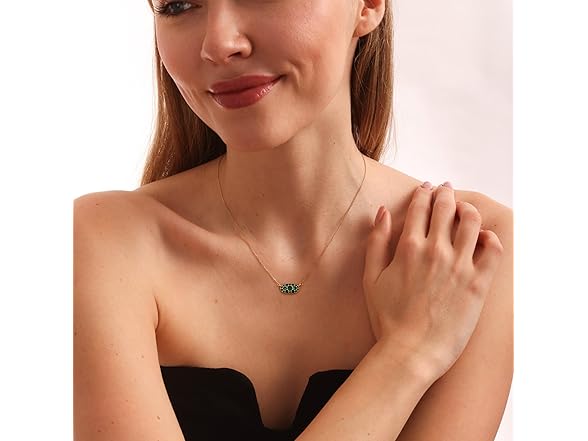 ANOBLEJRY Birthstone Necklace Sapphire