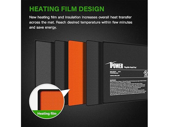 iPower 8 by 18-Inch 24 Watts Reptile Heating Mat