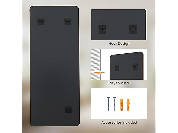 Anpark Full Length Gold Rectangle Mirror