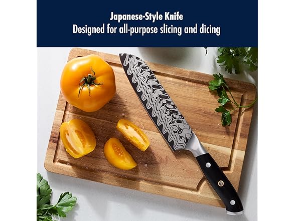 HENCKELS Compass Damascus 7-inch Damascus Santoku Knife