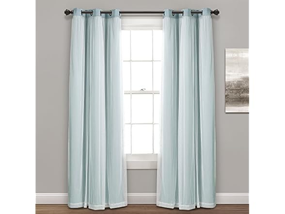 Lush Decor Sheer Grommet Curtains W/ Blackout