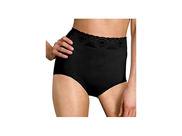 Bali Women's (8) Lacy Skamp Brief Panty (8 Black)
