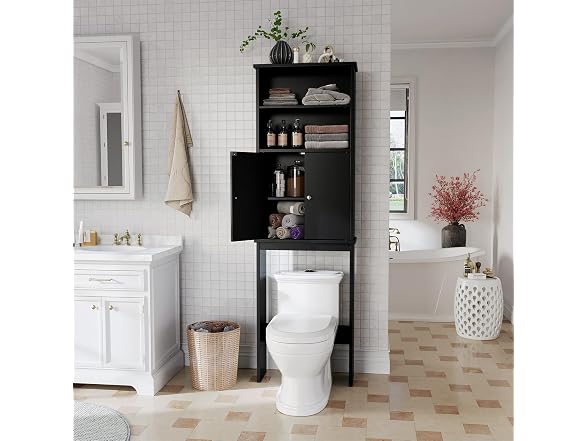 Over The Toilet Storage Cabinet Black