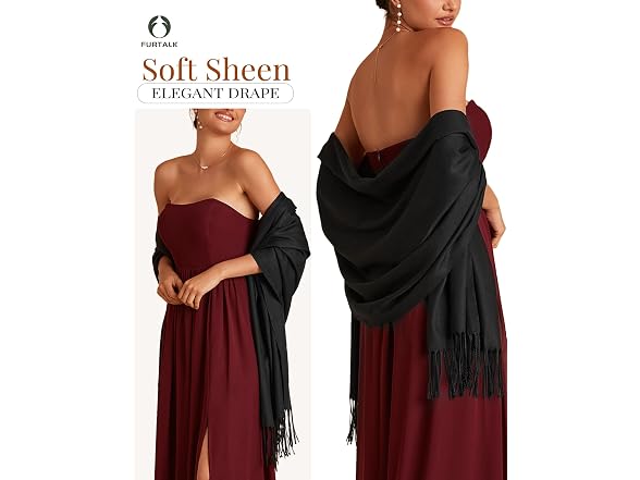 FURTALK Shawl, Black