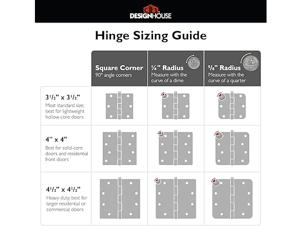 Design House Door Hinges 3.5" 10pk