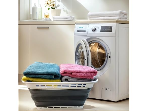 SAMMART 42L (11 Galloons) Collapsible Plastic Laundry Basket
