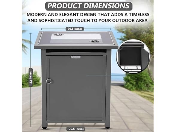 LeisureMod Walbrooke Modern Square Tank Holder Table