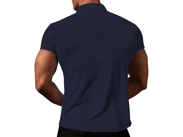 Logeeyar Men (L) Quarter-Zip V Neck Polo Shirt