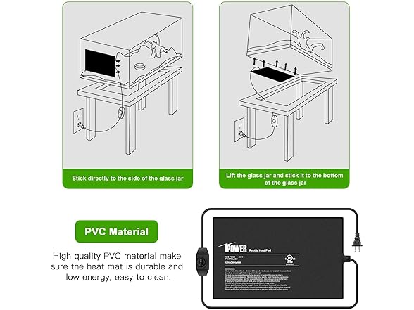 iPower 8 by 12 Inch Reptile Heating Pad
