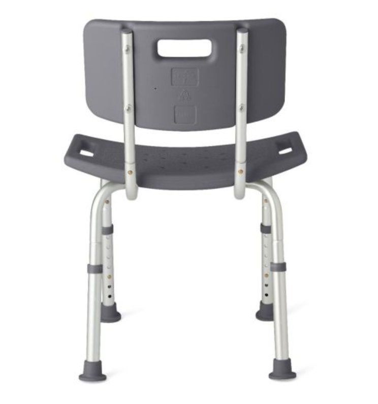 Knockdown Shower Chair with Back, Microban Treated - Gallery 6