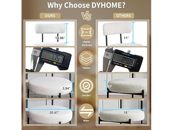 DYHOME Dining Chairs Set of 4, White Kitchen Dining Room Cha (Open Box)