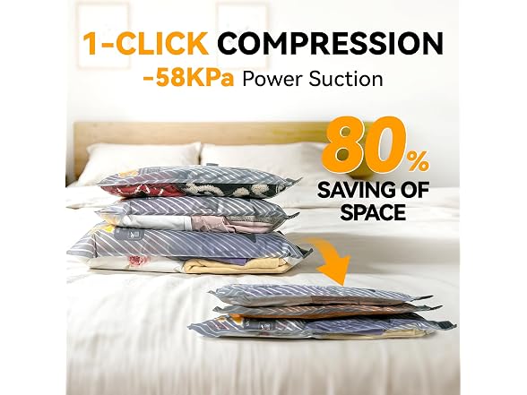 Viokei 25-Pack Vacuum Bags for Travel