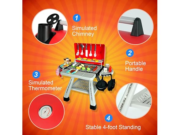Easy Playhouse BBQ Grill Toy Playset