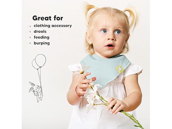 KeaBabies 8Pk Organic Baby Bandana Bibs-Pastel