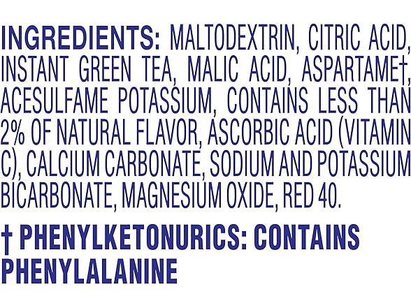 10CT Crystal Light Raspberry Green Tea Packets