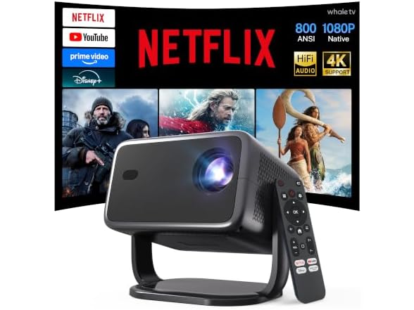 LYNCAST X6 Netflix Black Smart Projector