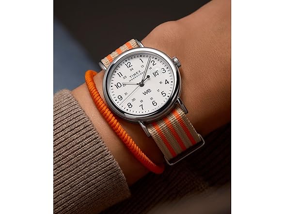 Timex Mens Weekender 40mm Tan White