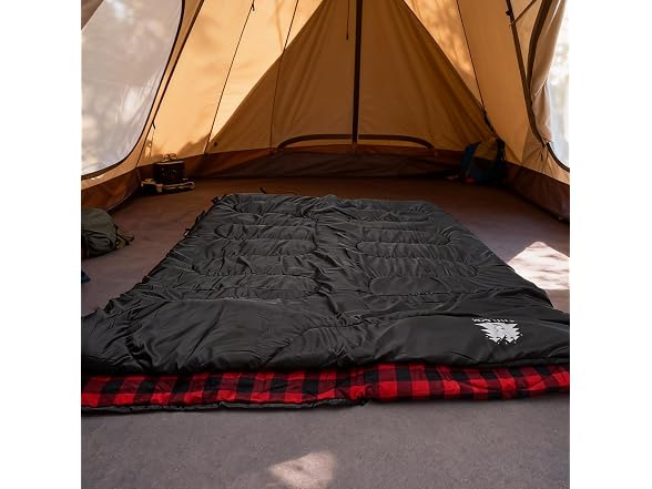 Red/Black Flannel Queen Size Sleeping Bag