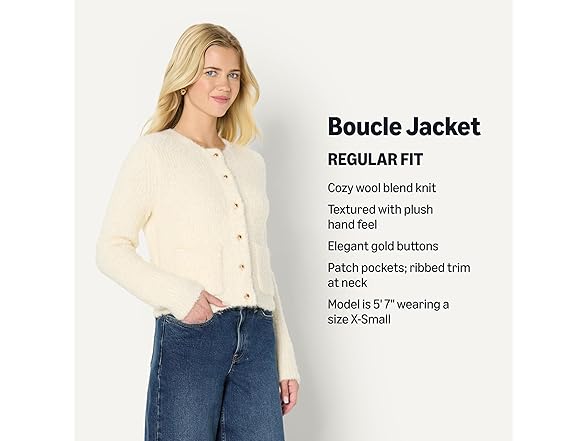 AE Womens Wool Blend Boucle Jkt