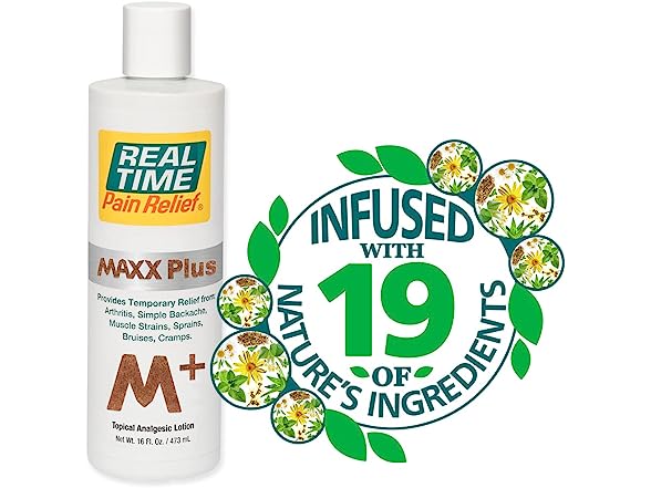 Real Time Pain Relief MAXX PLUS Cream - 3oz, Arnica & Menthol For Arthritis & Muscle Pain