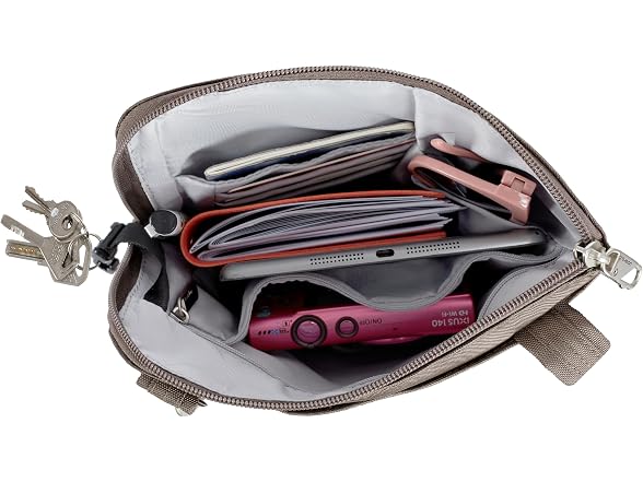 Travelon Anti-theft Classic Slim Double Zip Crossbody