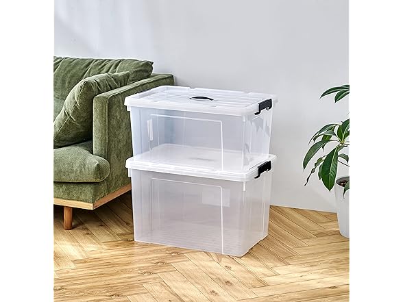 Cetomo 16Qt Plastic Storage Bins, 4-pack