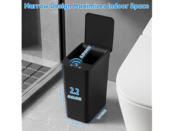 KOEYLE Bathroom Trash Can with Lid, 2PK