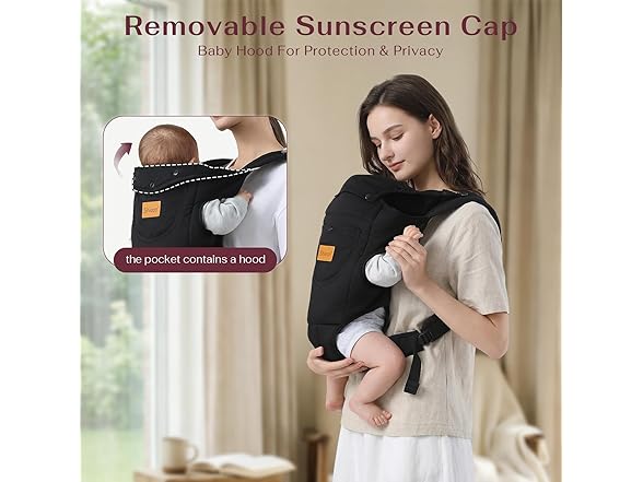 Shiaon Baby Carrier Newborn to Toddler, Black