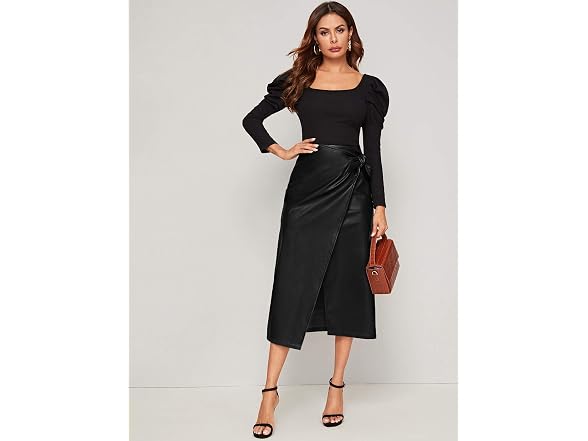 SweatyRocks Women (S) Elegant High Waist Tie Skirt