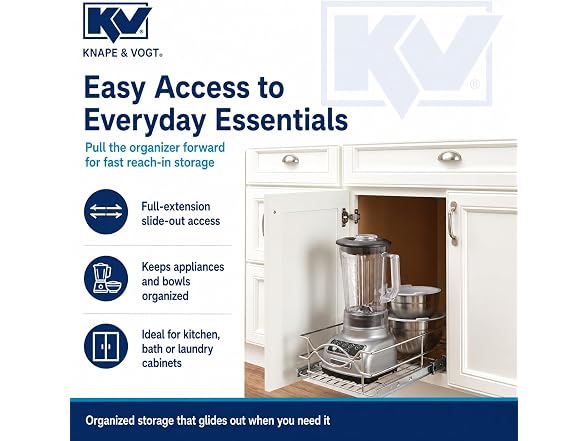 Knape & Vogt Single-Tier Wire Pull Out Storage Basket