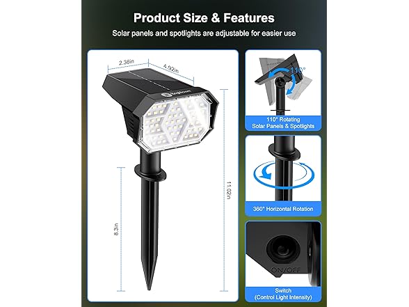 Brightown Solar Spot Lights Outdoor