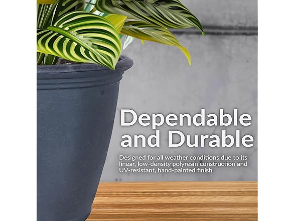 Sunnydaze 24-Inch Anjelica Large Plastic Pot 2pk