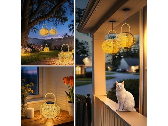KagoLing Solar Lanterns Outdoor Waterproof, 2PK